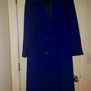 Royal blue Forstmann wool coat (14/16)